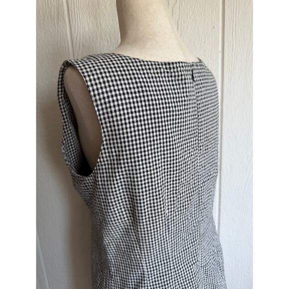 Vintage 90s American Dress Black White Gingham Sleeveless Shift Dress Women 6 - Picture 5 of 6